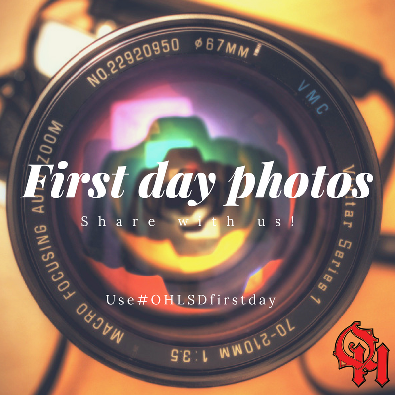 Image of a camera lens with instructions for submitting first day photos